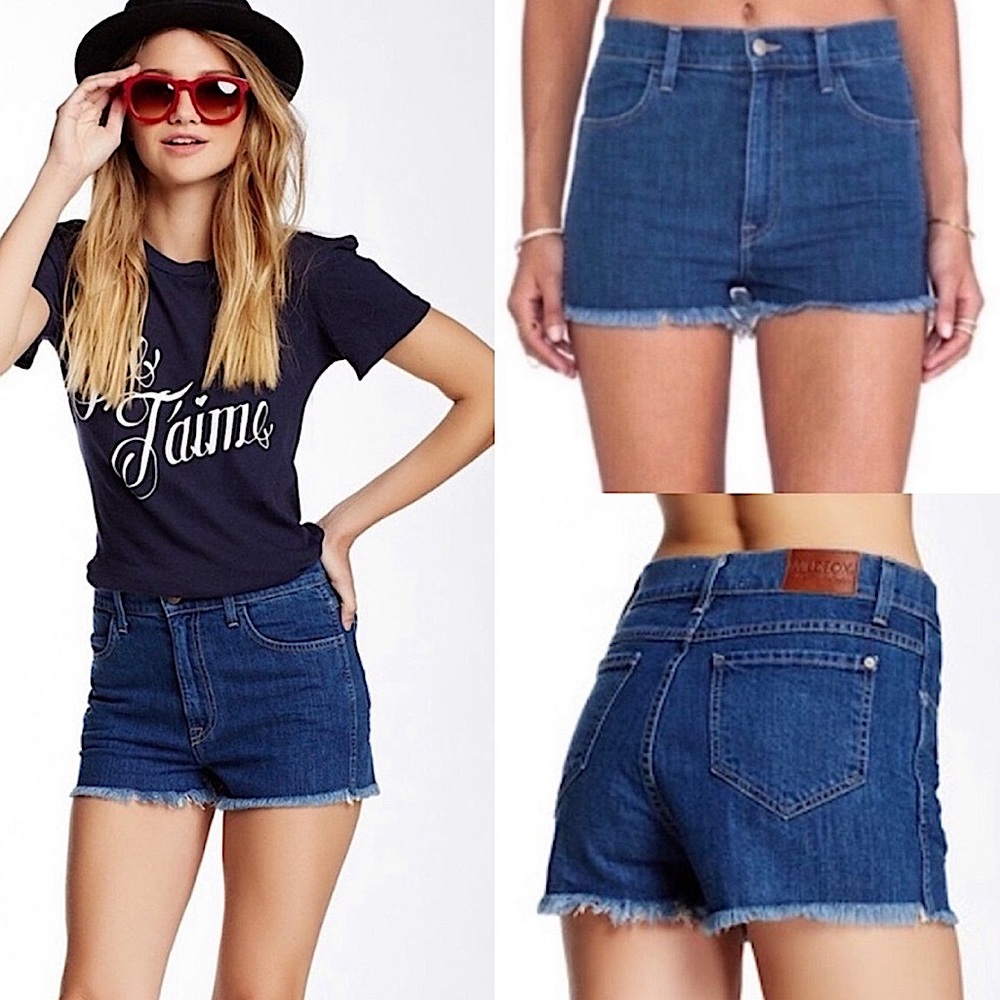 Wildfox Helena High Rise Cut Off Denim Short